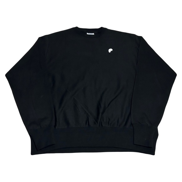 Champion Men’s Black Reverse Weave Crewneck Sweater Sweatshirt Size Large - Picture 2 of 9